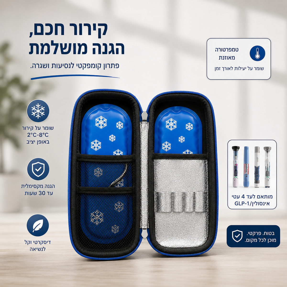 MediGo Pro -  נרתיק קירור חכם לתרופות ולמזרקים